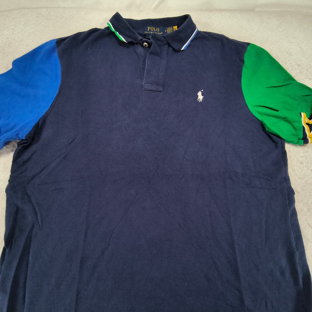 Polo Ralph Lauren Classic Fit Casual Collared Polo Shirt Mens Size Medium M Navy